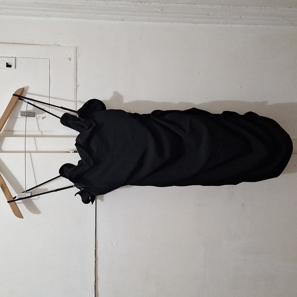 NWOT BLACK MINI RUFFLED RUCHED DRESS - Picture 10 of 10